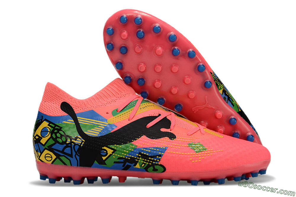 Puma Future Ultimate MG Multi Ground Soccer Cleats - Pink/Blue/Green/Yellow 1
