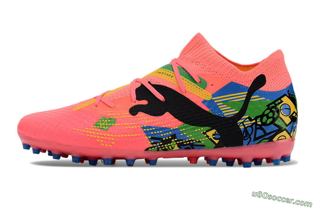 Puma Future Ultimate MG Multi Ground Soccer Cleats - Pink/Blue/Green/Yellow 2