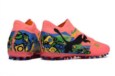Puma Future Ultimate MG Multi Ground Soccer Cleats - Pink/Blue/Green/Yellow
