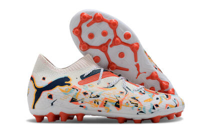 Puma Future Ultimate MG Multi Ground Soccer Cleats - White/Blue/Yellow