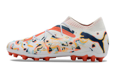 Puma Future Ultimate MG Multi Ground Soccer Cleats - White/Blue/Yellow