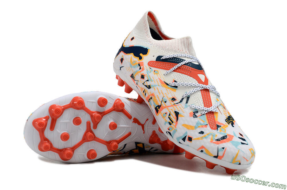 Puma Future Ultimate MG Multi Ground Soccer Cleats - White/Blue/Yellow 3