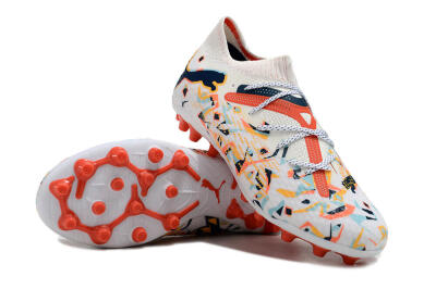 Puma Future Ultimate MG Multi Ground Soccer Cleats - White/Blue/Yellow