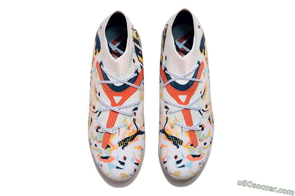Puma Future Ultimate MG Multi Ground Soccer Cleats - White/Blue/Yellow 4