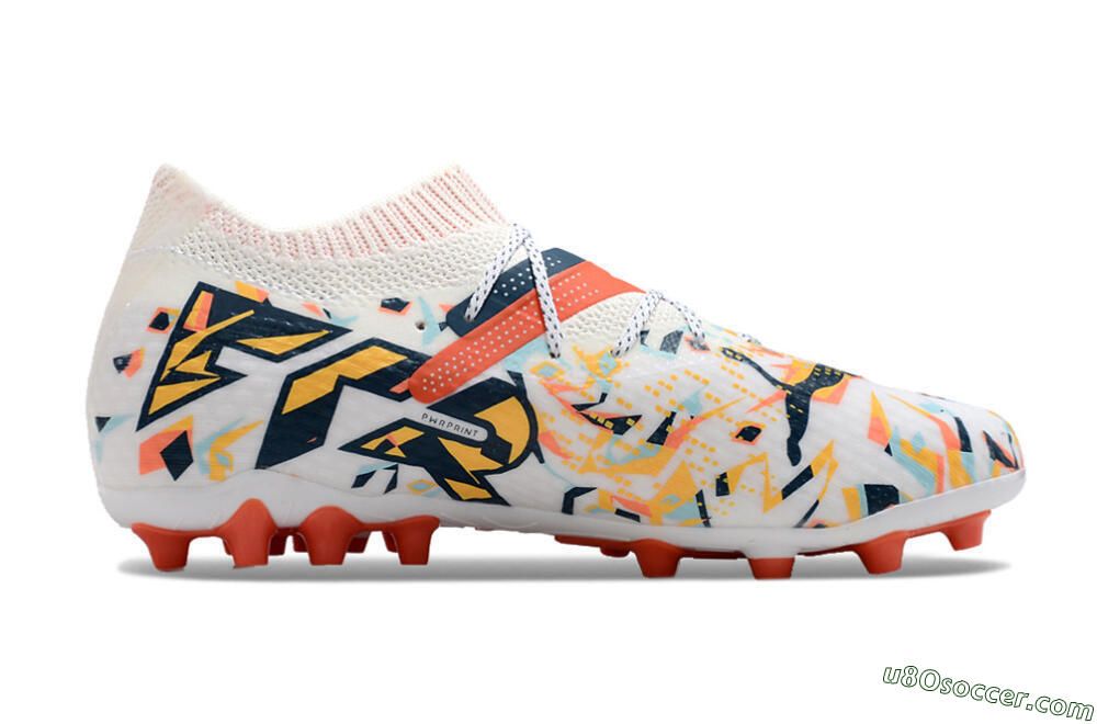Puma Future Ultimate MG Multi Ground Soccer Cleats - White/Blue/Yellow 7