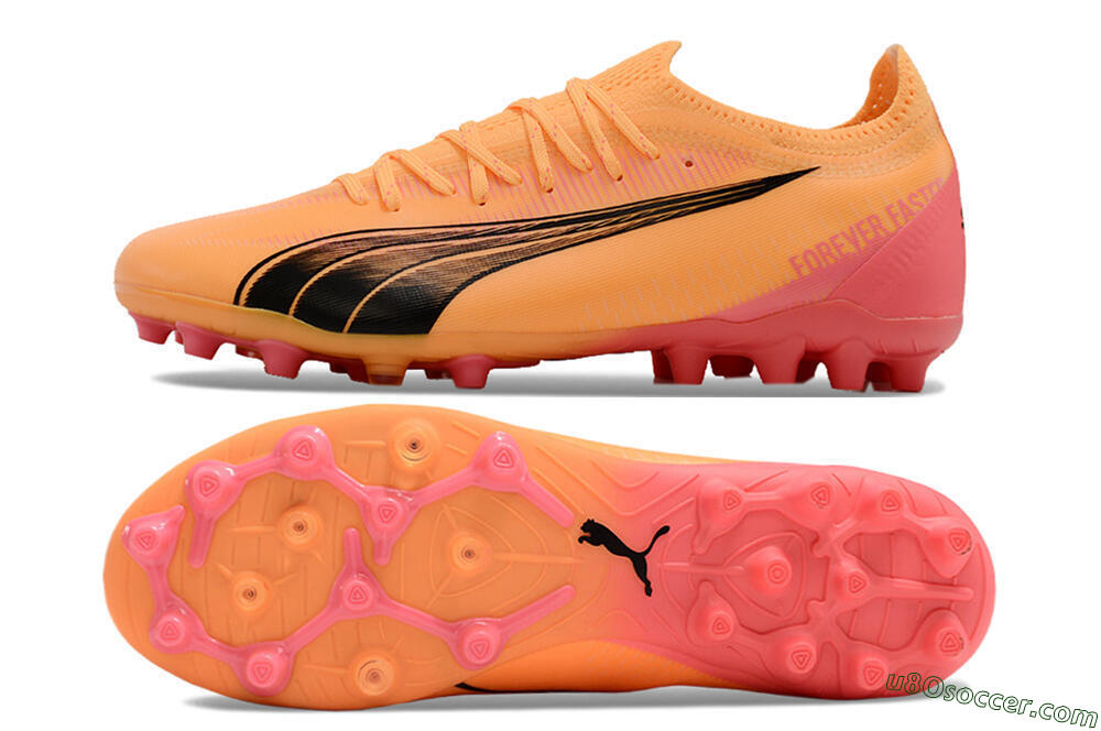 Puma Ultra Ultimate MG Multi Ground Soccer Cleats - Yellow/Black/Pink 0