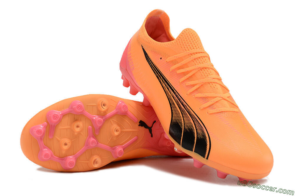 Puma Ultra Ultimate MG Multi Ground Soccer Cleats - Yellow/Black/Pink 3
