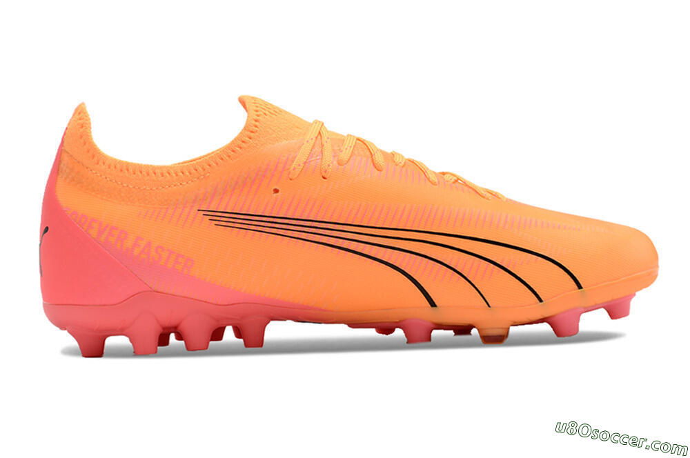 Puma Ultra Ultimate MG Multi Ground Soccer Cleats - Yellow/Black/Pink 7