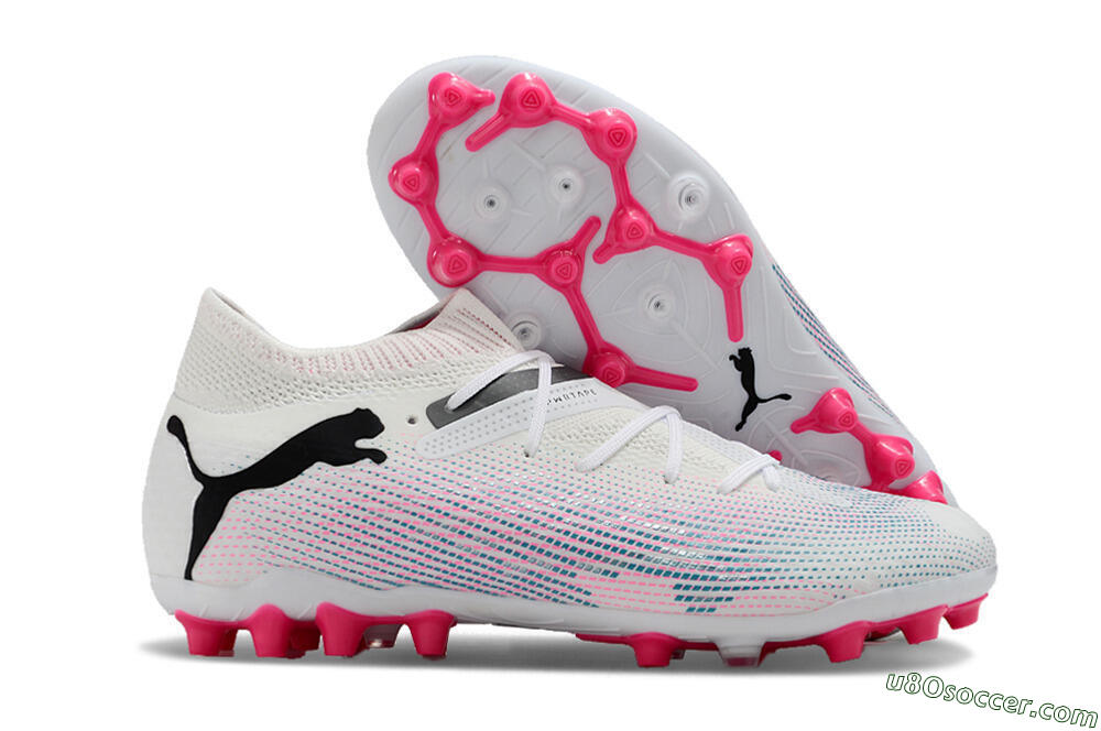 Puma Future Ultimate MG Multi Ground Soccer Cleats - White/Blue/Pink 1