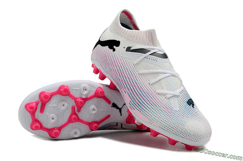 Puma Future Ultimate MG Multi Ground Soccer Cleats - White/Blue/Pink 3