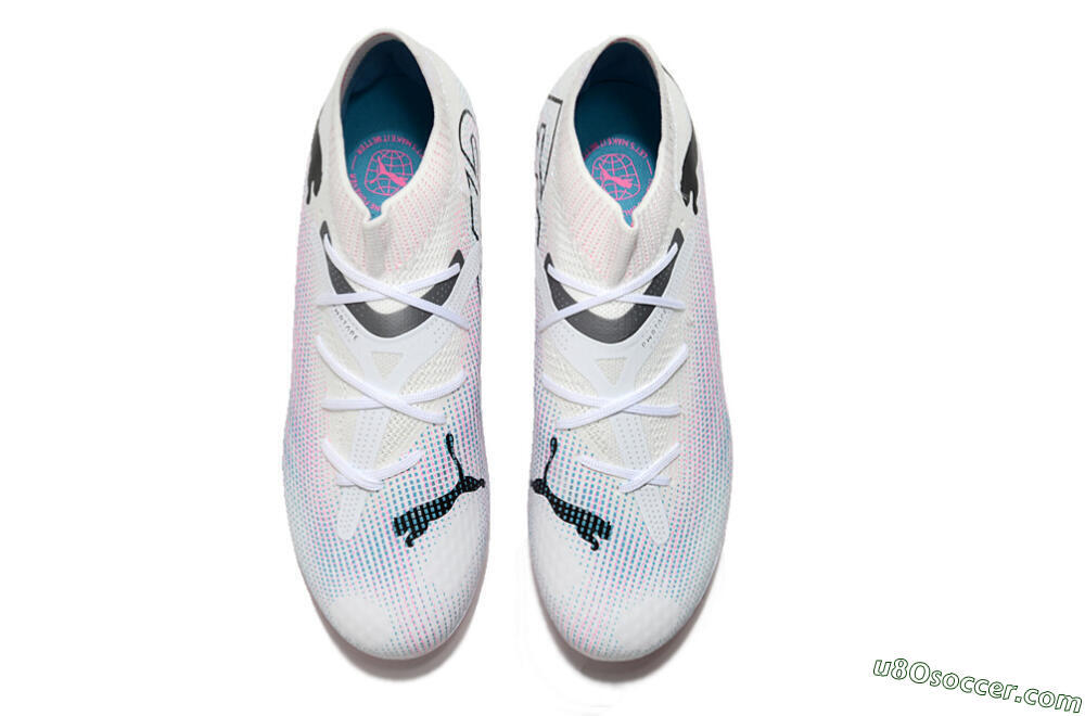 Puma Future Ultimate MG Multi Ground Soccer Cleats - White/Blue/Pink 4