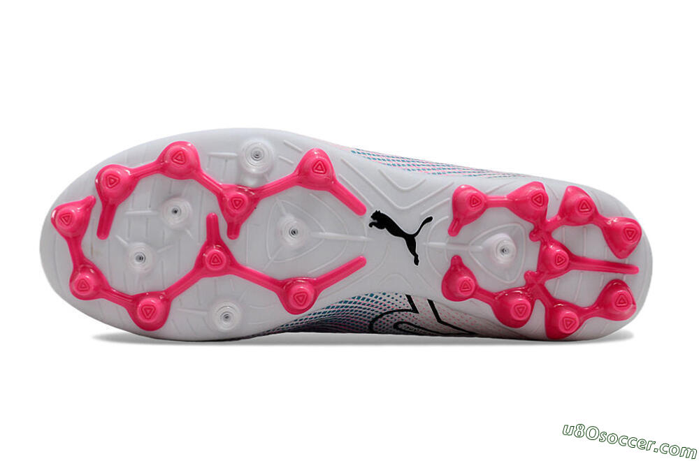 Puma Future Ultimate MG Multi Ground Soccer Cleats - White/Blue/Pink 6