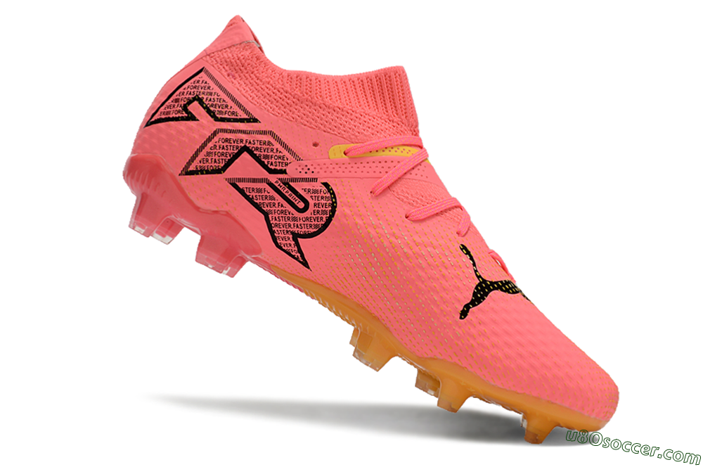 Puma Future Ultimate FG Firm Ground Soccer Cleats - Pink/Black/Yellow 4