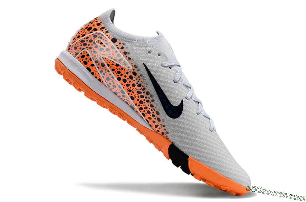 Nike Air Zoom Mercurial Vapor 15 Elite TF Artificial Turf Soccer Shoes - Grey/Orange/Black 4