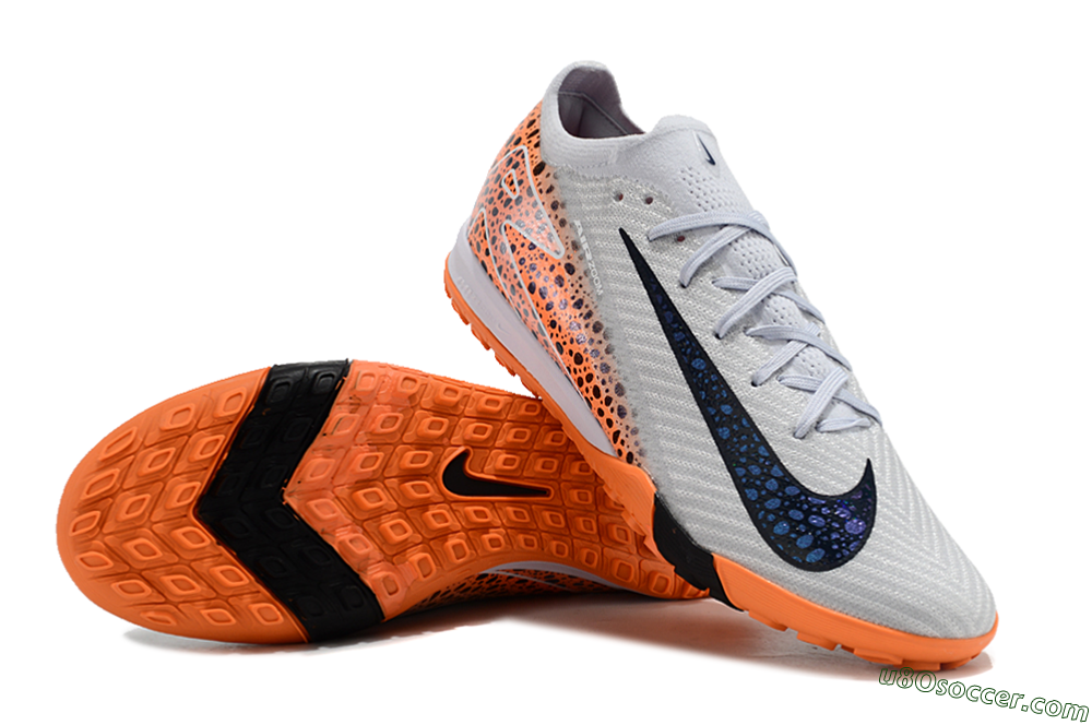 Nike Air Zoom Mercurial Vapor 15 Elite TF Artificial Turf Soccer Shoes - Grey/Orange/Black 3