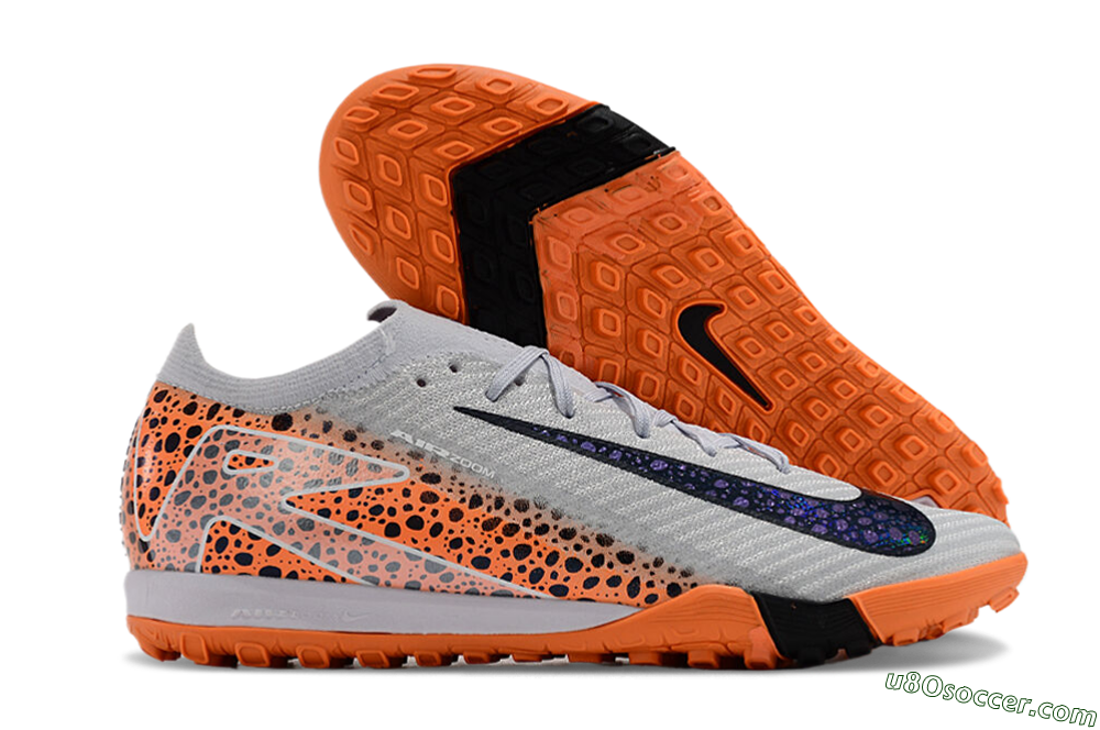 Nike Air Zoom Mercurial Vapor 15 Elite TF Artificial Turf Soccer Shoes - Grey/Orange/Black 1