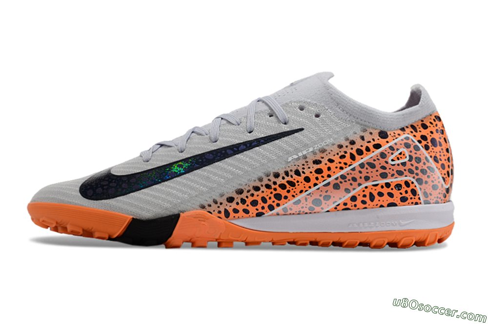 Nike Air Zoom Mercurial Vapor 15 Elite TF Artificial Turf Soccer Shoes - Grey/Orange/Black 2