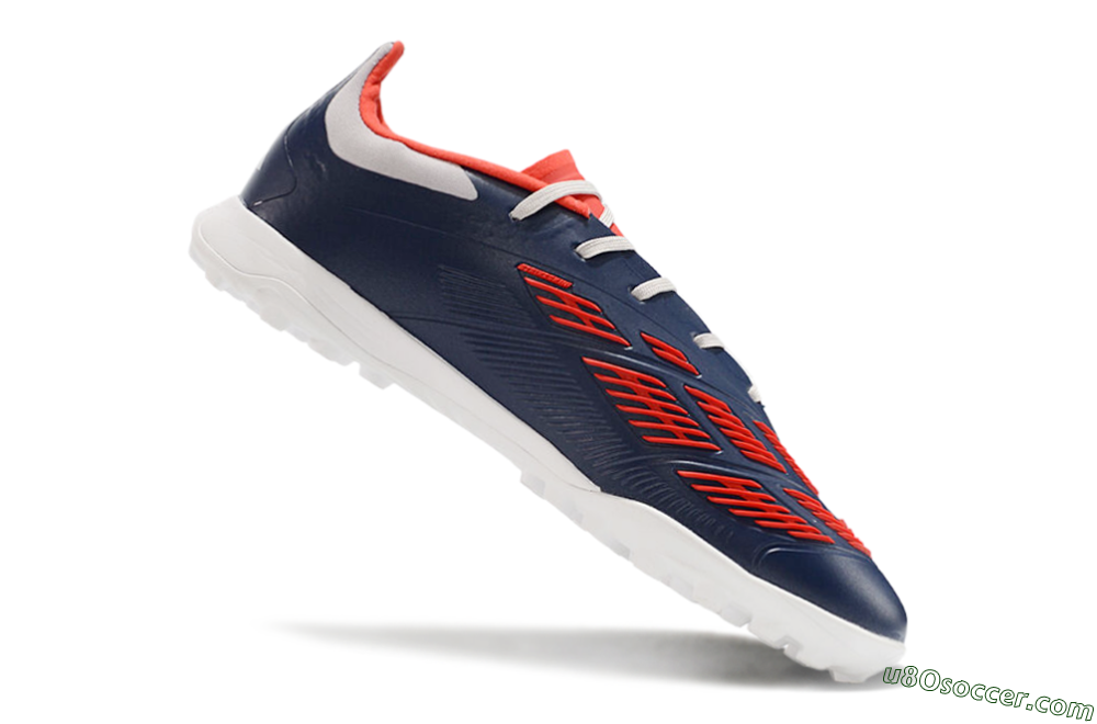 Adidas Predator 24 Elite TF Artificial Turf Soccer Shoes - Silver/Blue/Red 4