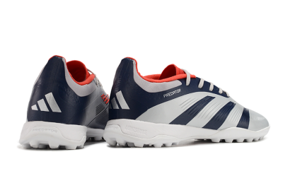 Adidas Predator 24 Elite TF Artificial Turf Soccer Shoes - Silver/Blue/Red