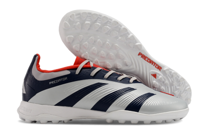 Adidas Predator 24 Elite TF Artificial Turf Soccer Shoes - Silver/Blue/Red
