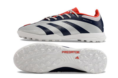 Adidas Predator 24 Elite TF Artificial Turf Soccer Shoes - Silver/Blue/Red