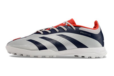 Adidas Predator 24 Elite TF Artificial Turf Soccer Shoes - Silver/Blue/Red