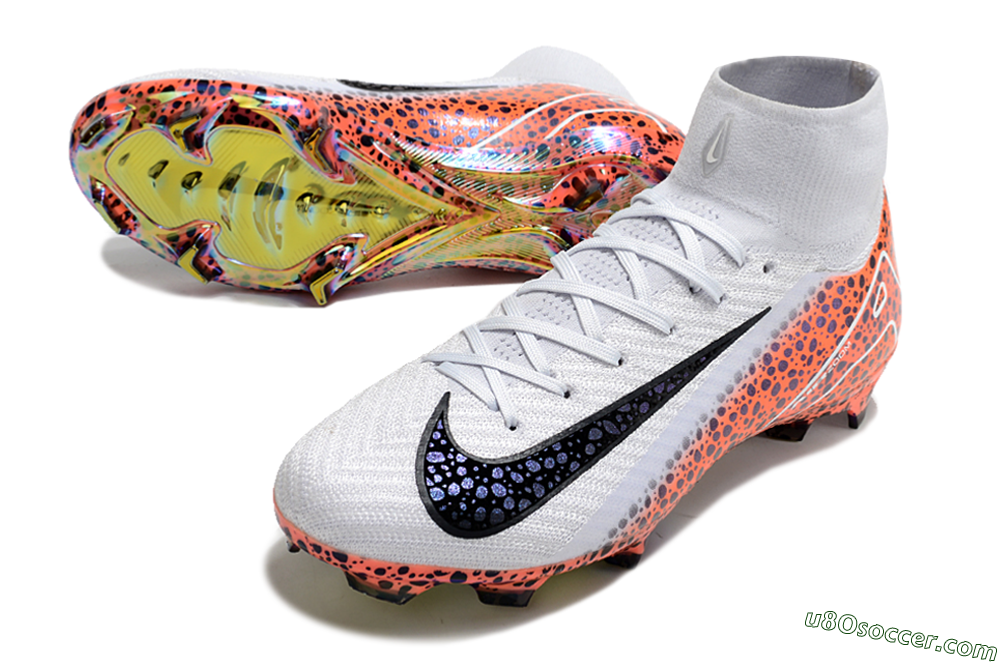 Nike Air Zoom Mercurial Superfly 10 Elite FG Firm Ground Soccer Cleats - Grey/Leopard/Gold 3