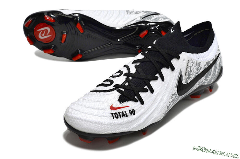 Nike Phantom Luna Elite FG Firm Ground Soccer Cleats - White/Red/Black/Grey 3