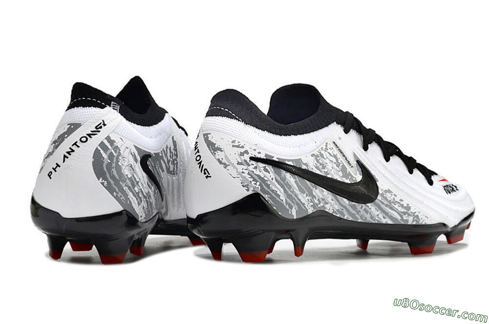 Nike Phantom Luna Elite FG Firm Ground Soccer Cleats - White/Red/Black/Grey 6