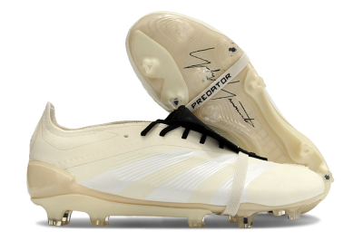 Adidas Predator Elite Foldover Tongue FG Firm Ground Soccer Cleats - Beige/White/Black