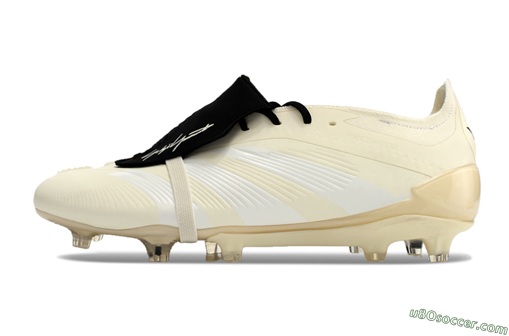 Adidas Predator Elite Foldover Tongue FG Firm Ground Soccer Cleats - Beige/White/Black 2