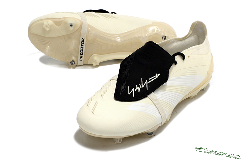 Adidas Predator Elite Foldover Tongue FG Firm Ground Soccer Cleats - Beige/White/Black 3