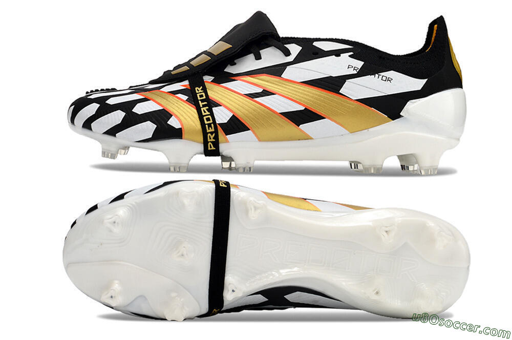 Adidas Predator Elite Foldover Tongue FG Firm Ground Soccer Cleats - Black/White/Gold 0