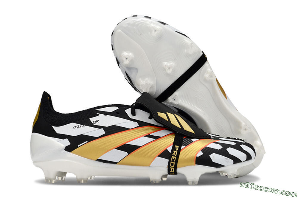 Adidas Predator Elite Foldover Tongue FG Firm Ground Soccer Cleats - Black/White/Gold 1