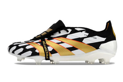 Adidas Predator Elite Foldover Tongue FG Firm Ground Soccer Cleats - Black/White/Gold