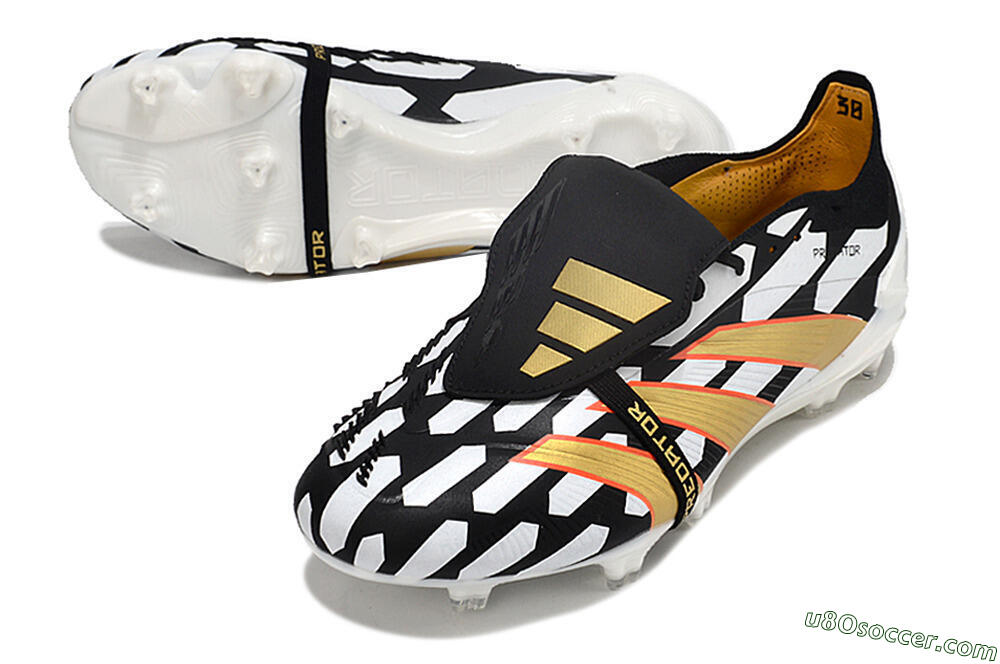 Adidas Predator Elite Foldover Tongue FG Firm Ground Soccer Cleats - Black/White/Gold 3