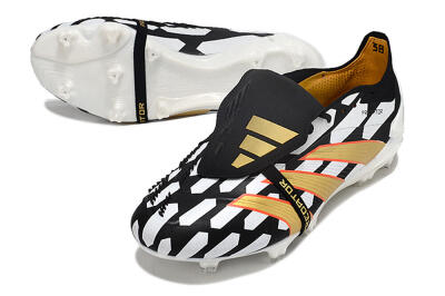 Adidas Predator Elite Foldover Tongue FG Firm Ground Soccer Cleats - Black/White/Gold