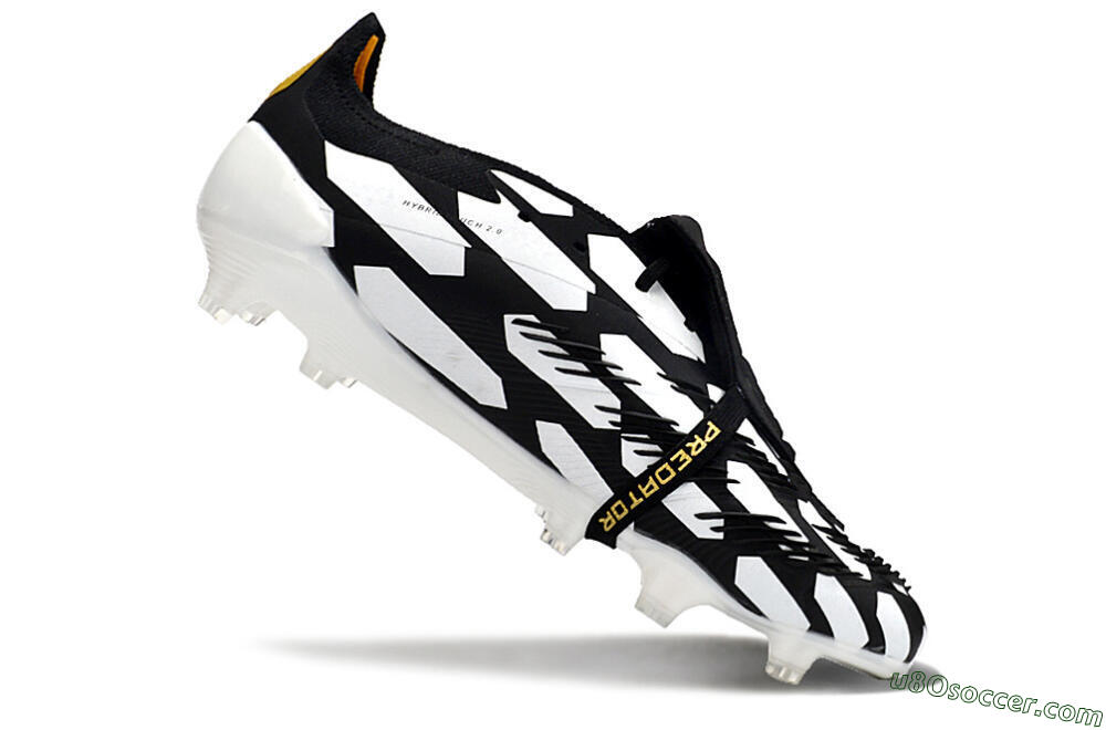 Adidas Predator Elite Foldover Tongue FG Firm Ground Soccer Cleats - Black/White/Gold 4
