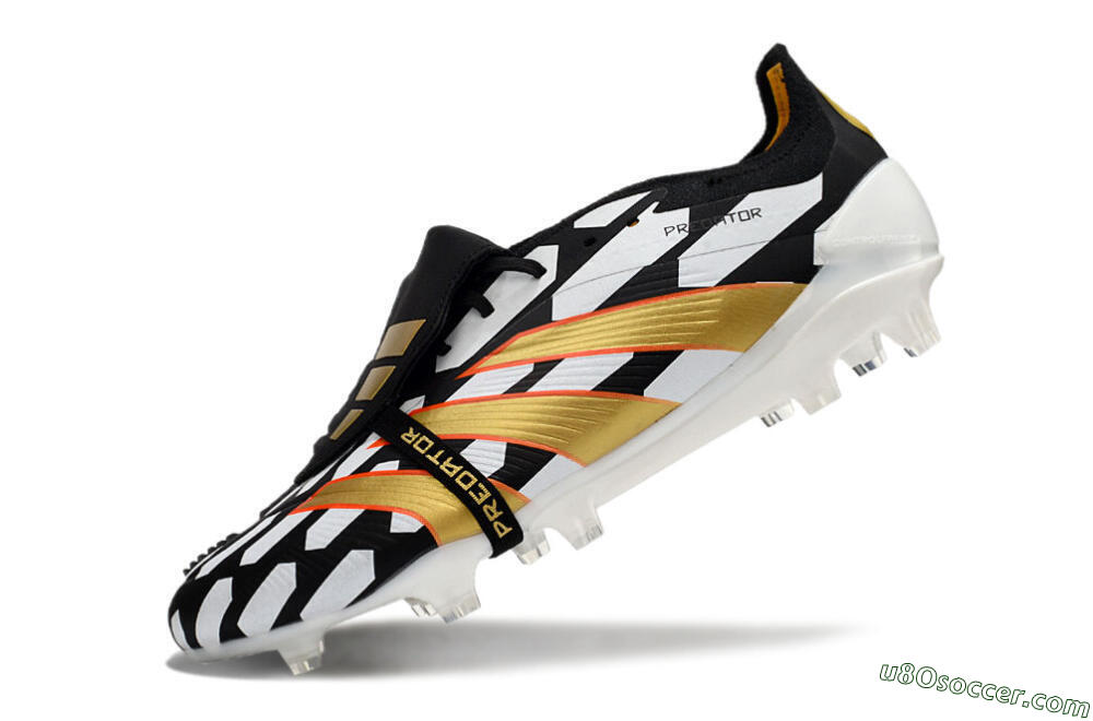 Adidas Predator Elite Foldover Tongue FG Firm Ground Soccer Cleats - Black/White/Gold 5