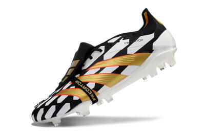 Adidas Predator Elite Foldover Tongue FG Firm Ground Soccer Cleats - Black/White/Gold
