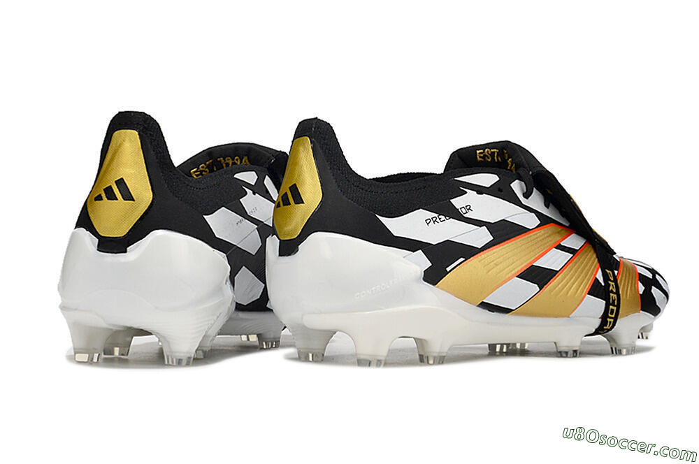 Adidas Predator Elite Foldover Tongue FG Firm Ground Soccer Cleats - Black/White/Gold 6