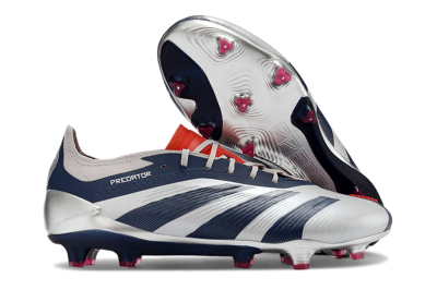 Adidas Predator Accuracy Elite FG Firm Ground Soccer Cleats - Silver/Blue/Red