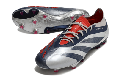 Adidas Predator Accuracy Elite FG Firm Ground Soccer Cleats - Silver/Blue/Red