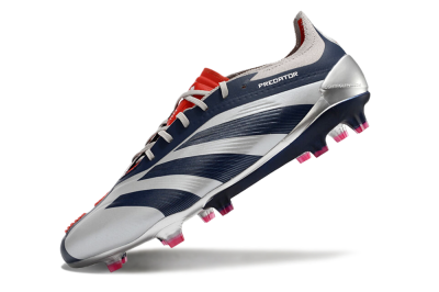 Adidas Predator Accuracy Elite FG Firm Ground Soccer Cleats - Silver/Blue/Red