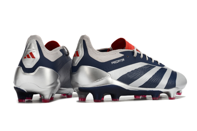 Adidas Predator Accuracy Elite FG Firm Ground Soccer Cleats - Silver/Blue/Red