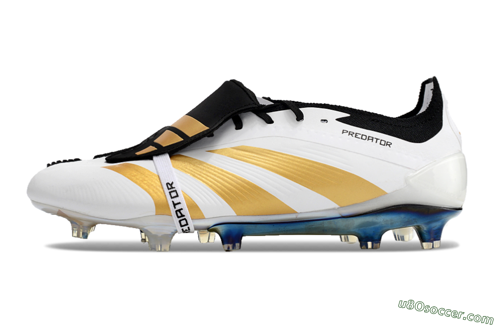 Adidas Predator Elite Foldover Tongue FG Firm Ground Soccer Cleats - White/Gold/Black 2