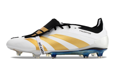 Adidas Predator Elite Foldover Tongue FG Firm Ground Soccer Cleats - White/Gold/Black