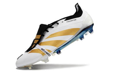 Adidas Predator Elite Foldover Tongue FG Firm Ground Soccer Cleats - White/Gold/Black