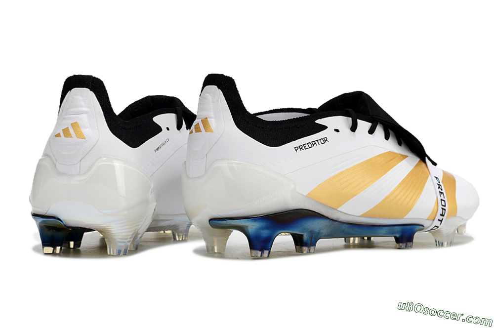 Adidas Predator Elite Foldover Tongue FG Firm Ground Soccer Cleats - White/Gold/Black 6