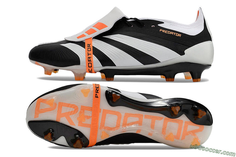 Adidas Predator Elite Foldover Tongue FG Firm Ground Soccer Cleats - White/Black/Orange 0